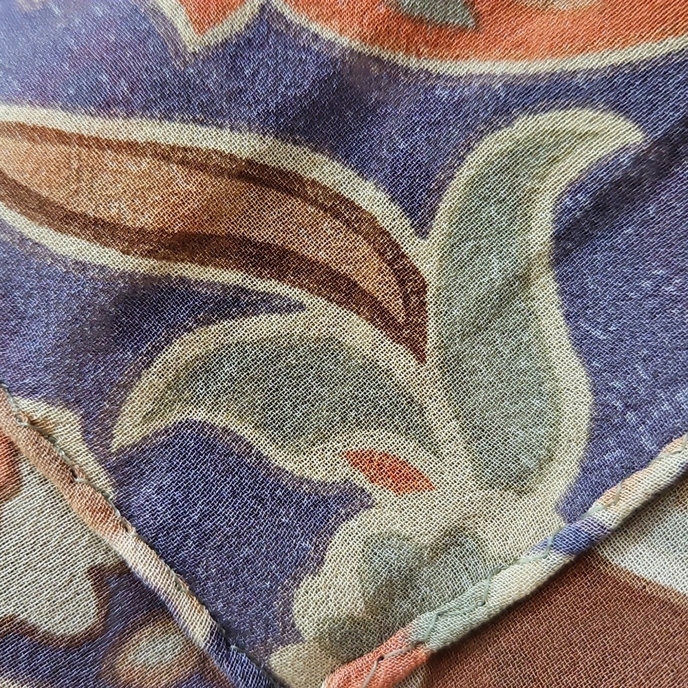 Vintage Linda Davis Silk Paisley & Floral Scarf 70"X20" Made In KOREA - Picture 7 of 8
